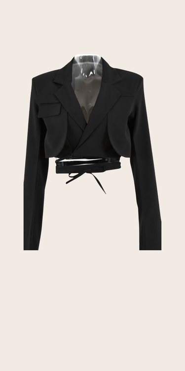 Jalyn Wrap Crop Bell Sleeve Blazer